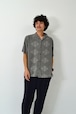 00s Open collar all pattern silk shirt