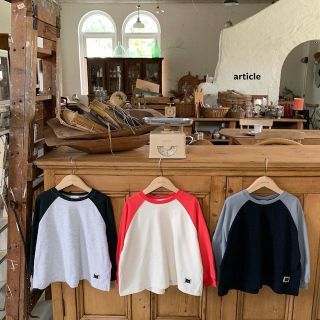 【取寄】article|goinzzi colorblock raglan tee|ゴインチ配色ラグランT|S-JM|kids&jr|26 autumn