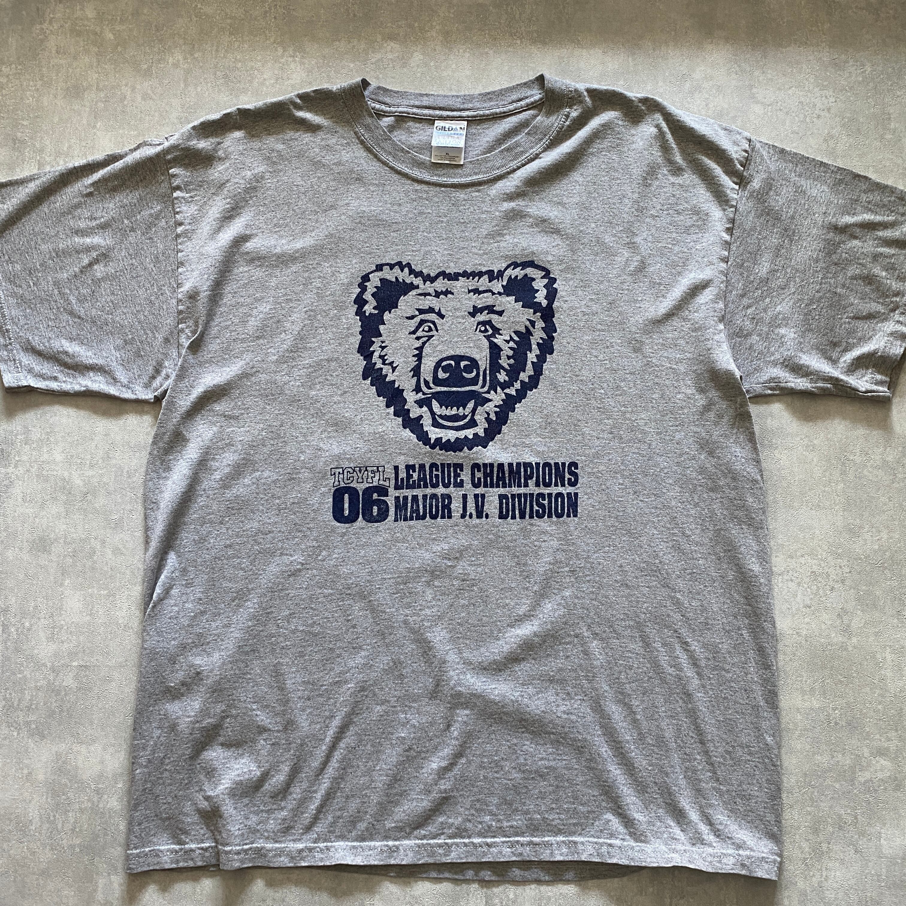 made in HONDURAS TCYFL WHITE BEARS 2006 GILDAN cotton T-shirt{ホンジュラス製 TCYFL ホワイト ベア 2006 アメフト コットン T-シャツ 古着 メンズ USED}ユニセックス