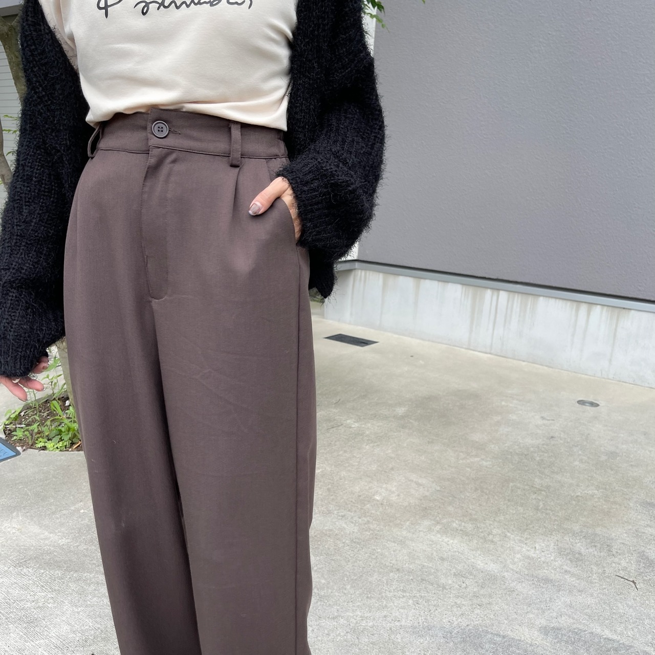 さらテロプレスルーズツイルSL/brown 【低身長向けサイズ有り】オールシーズン
