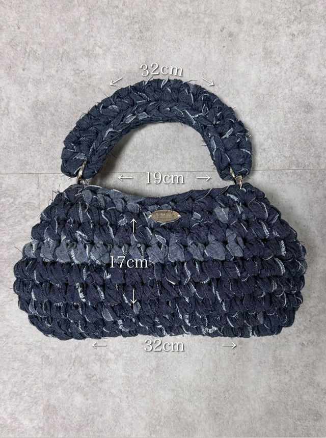《1点もの》angle denim bag /midnight blue