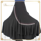 【美品 社交ダンス衣装】スカート レッスンウェア 練習着 prima boutique プリマブティック 黒 ブラック ラインストーン 上品