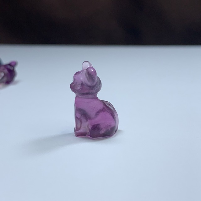 6.透明度有・可愛いフローライトねこちゃん