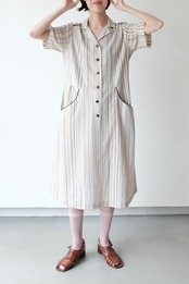 70's seersucker multi stripe dress