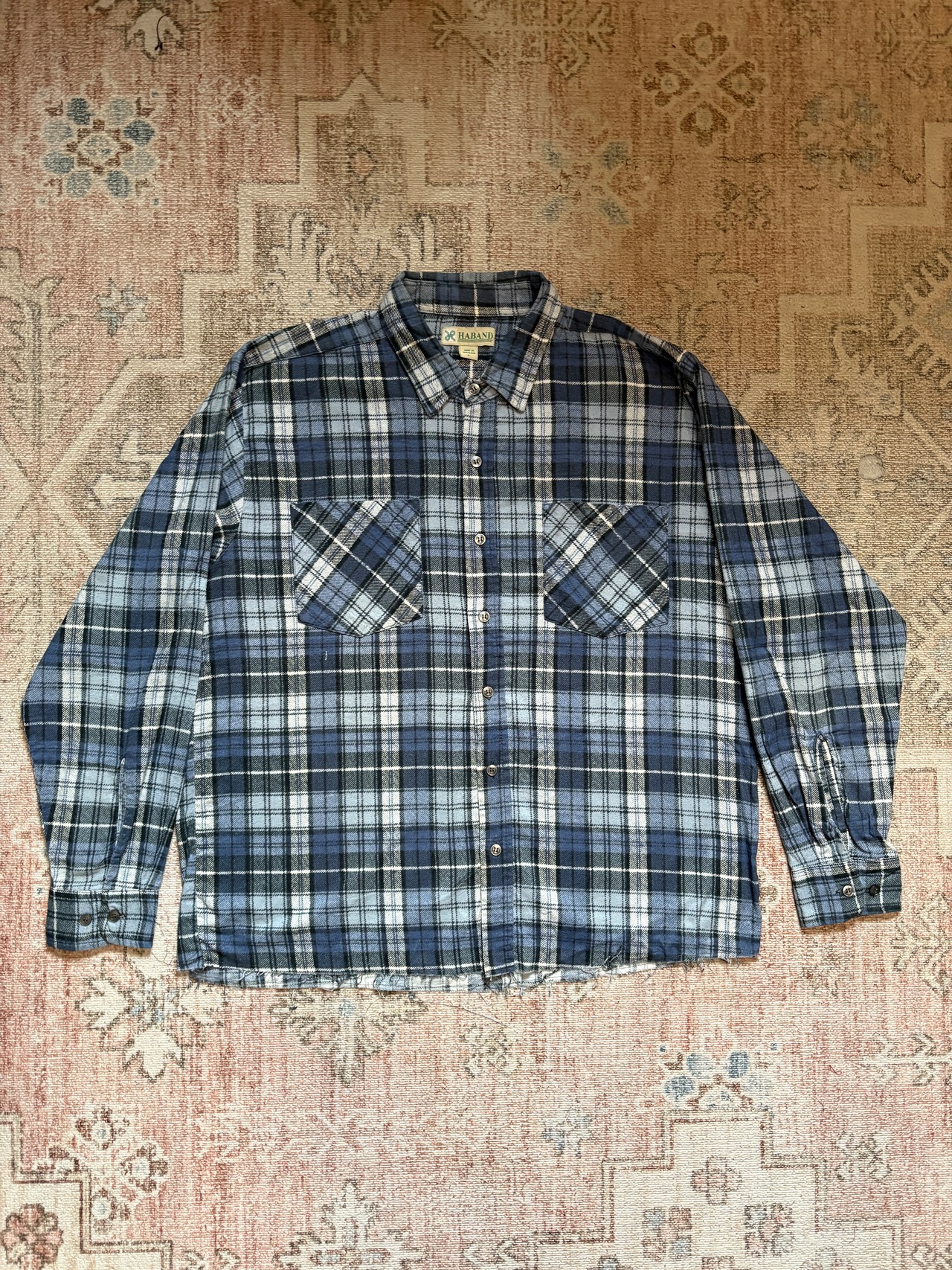 80〜90s / HABAND / print flannel check shirts