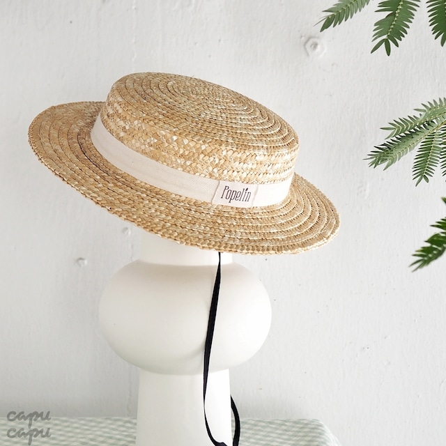 «再入荷»«日本正規品» Popelin White off Natural Straw Hat ストローハット ホワイト