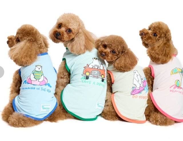 犬服　シーサイドシロクマタンク　接触冷感　 [サイズ: ５号〜]