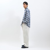 meanswhile  Ombre Side Slit L/S SH Blue MW-SH25203