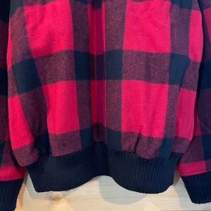 【WOOLRICH】ウールジャケット バッファローチェック ブロックチェック ブルゾン ウールリッチ M アメリカ古着