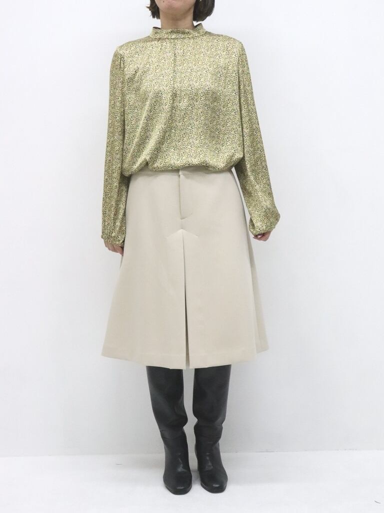 ビスマルチバブルプリントブラウス(イエロー)