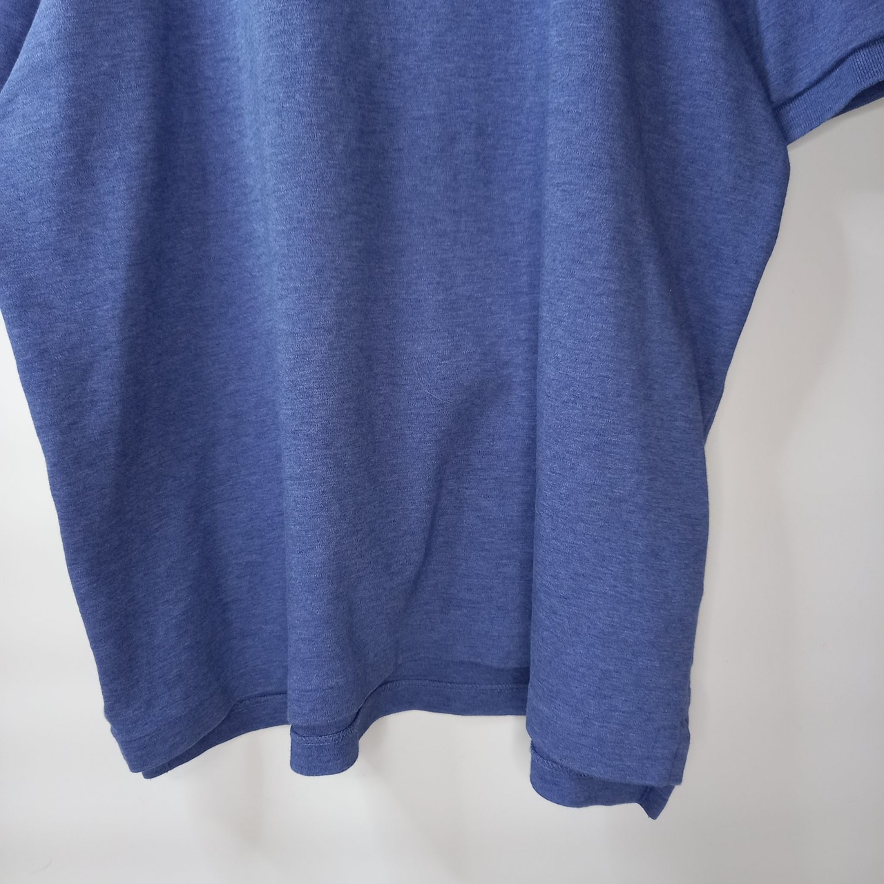 ポロラルフローレン　ポロシャツ　半袖　刺繍ロゴ　同色ロゴ　くすみブルー　LG