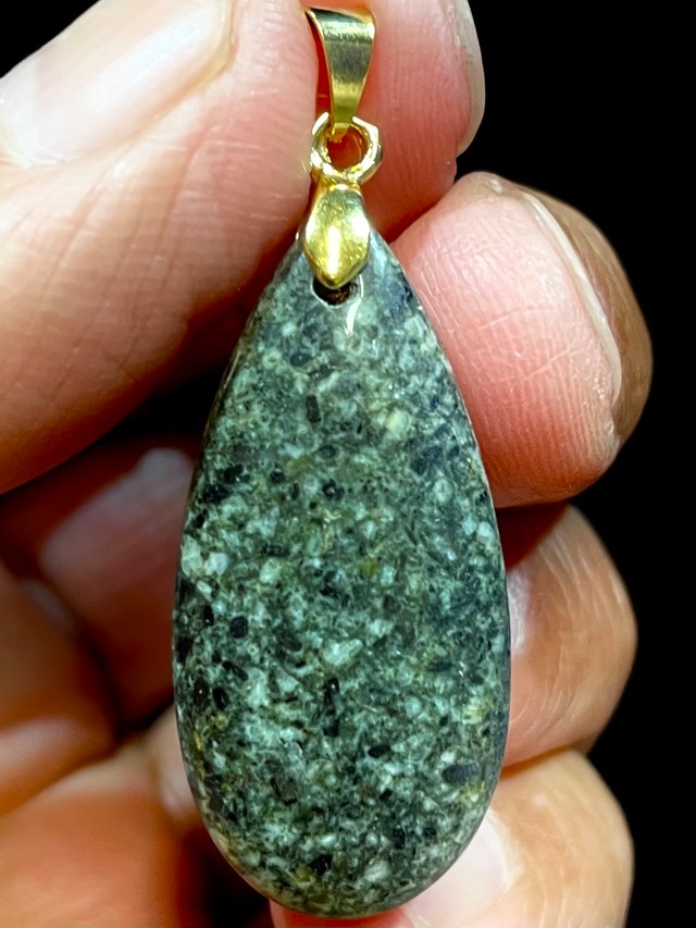 6) 日本銘石「遠野の石」ドロップ型PT