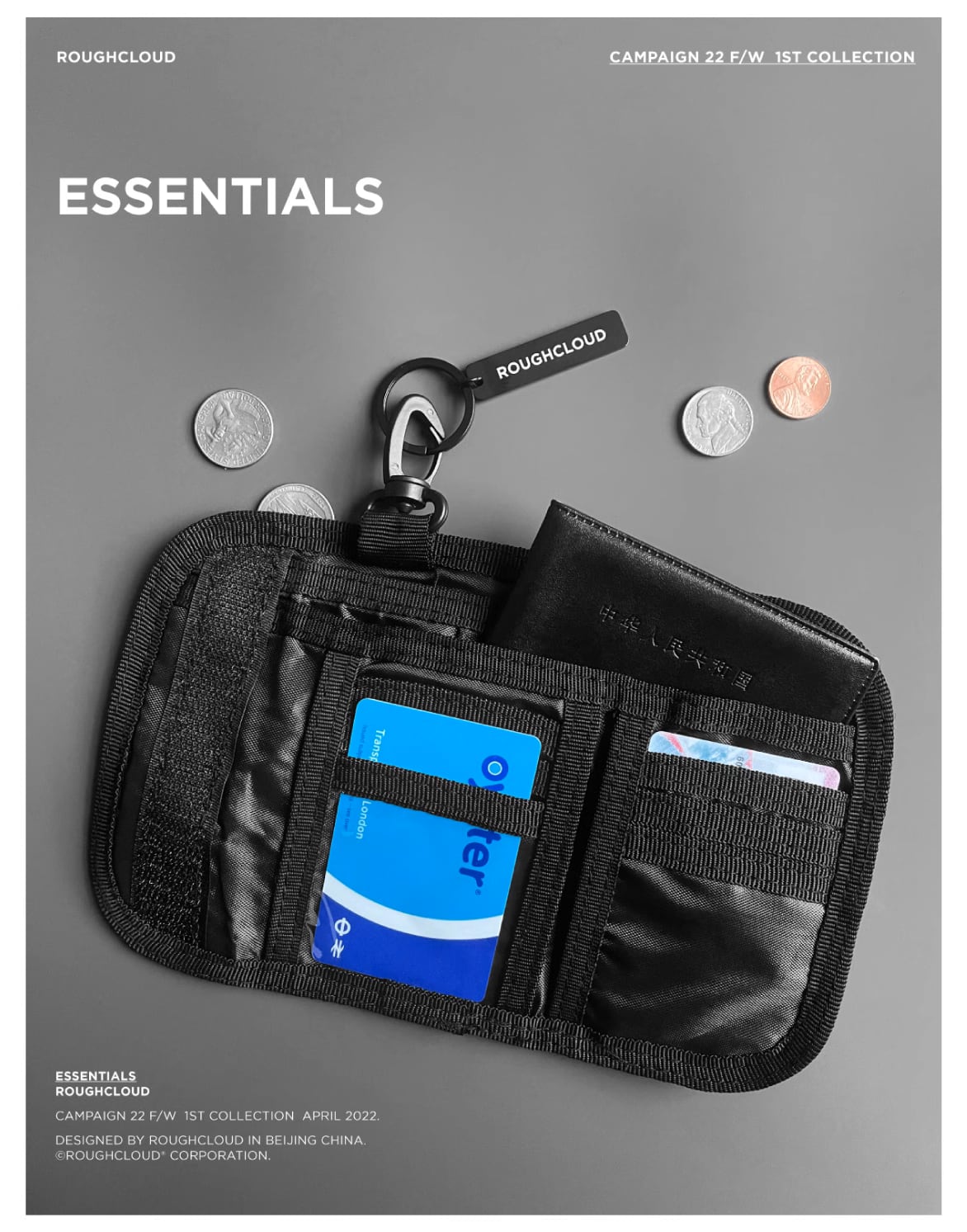 ミナペルホネン/forest tileフォレストタイルネイビー/がま口長財布本