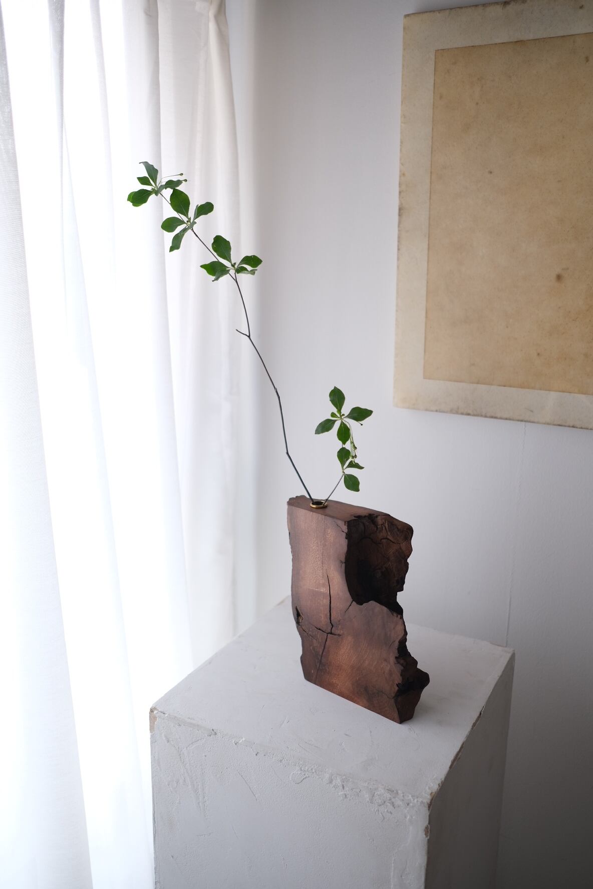 木塊 一輪挿し -桂-