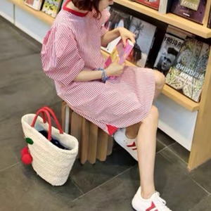 配色ストライプワンピース　A1809