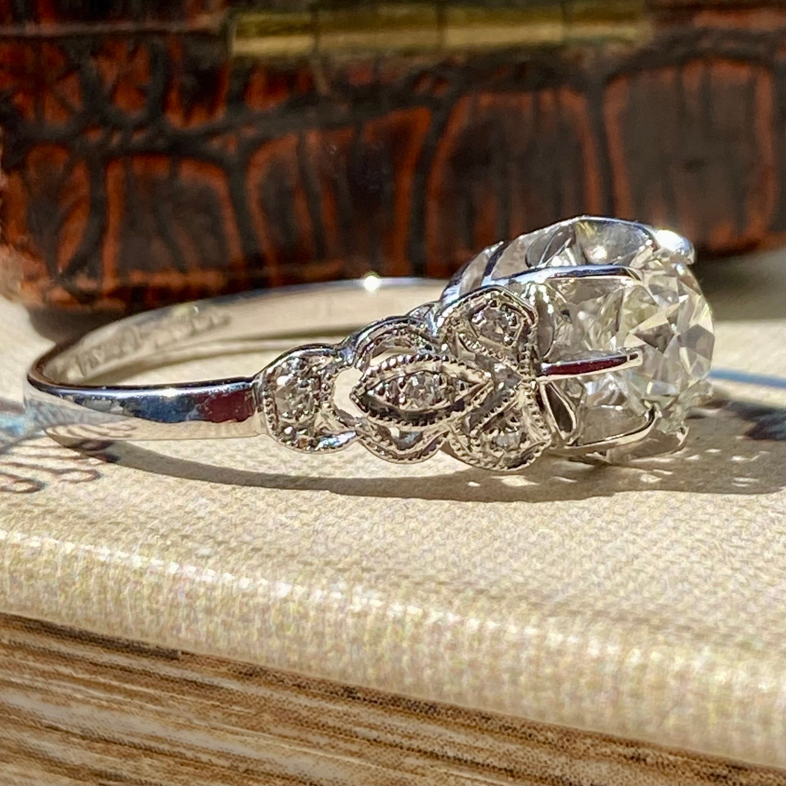 k18エドワーディアン オールドカットダイヤモンドリング フレンチ アンティーク エドワーディアン オールドヨーロピアンカット