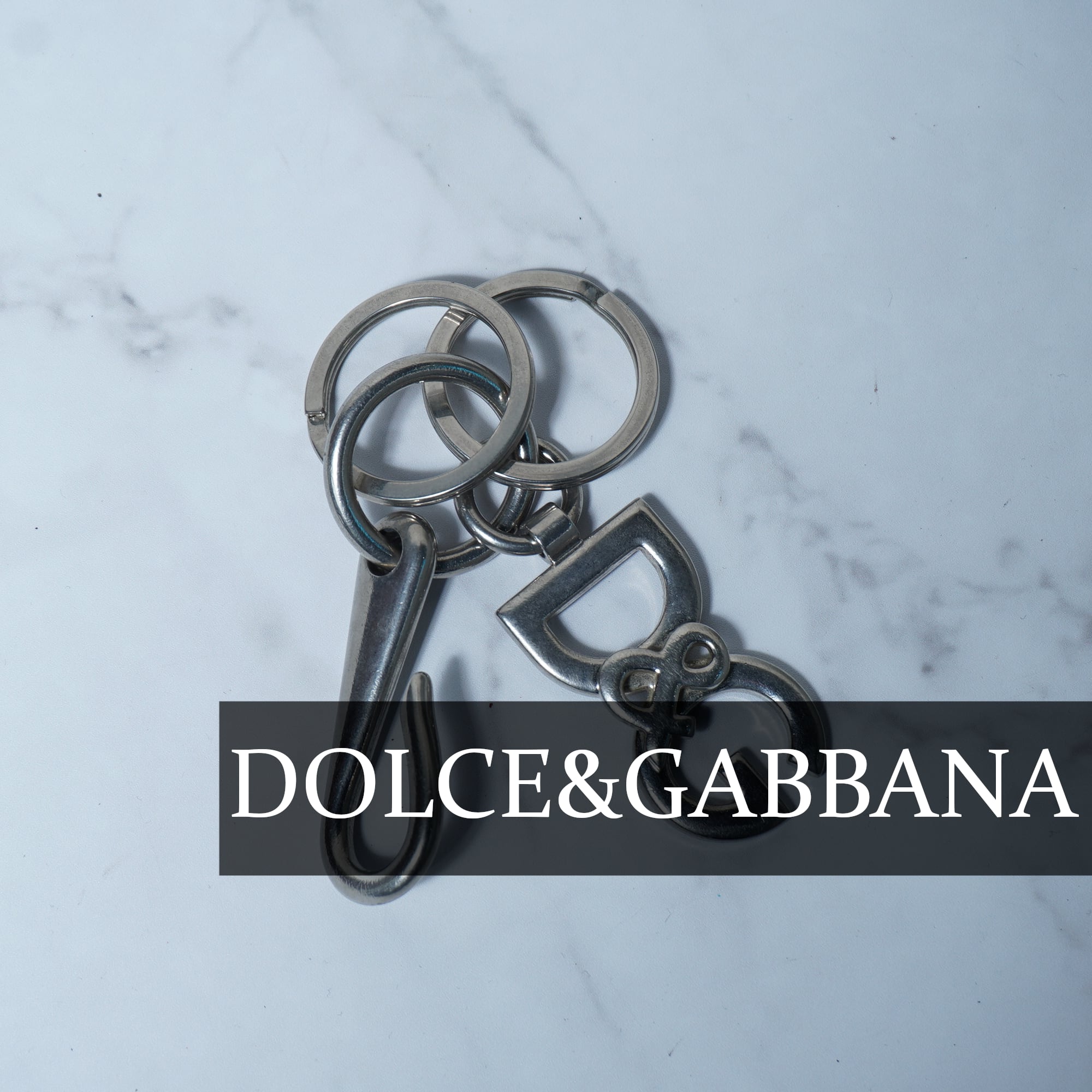 DOLCE＆GABBANA】ドルチェ＆ガッバーナ D&Gロゴキーホルダー silver