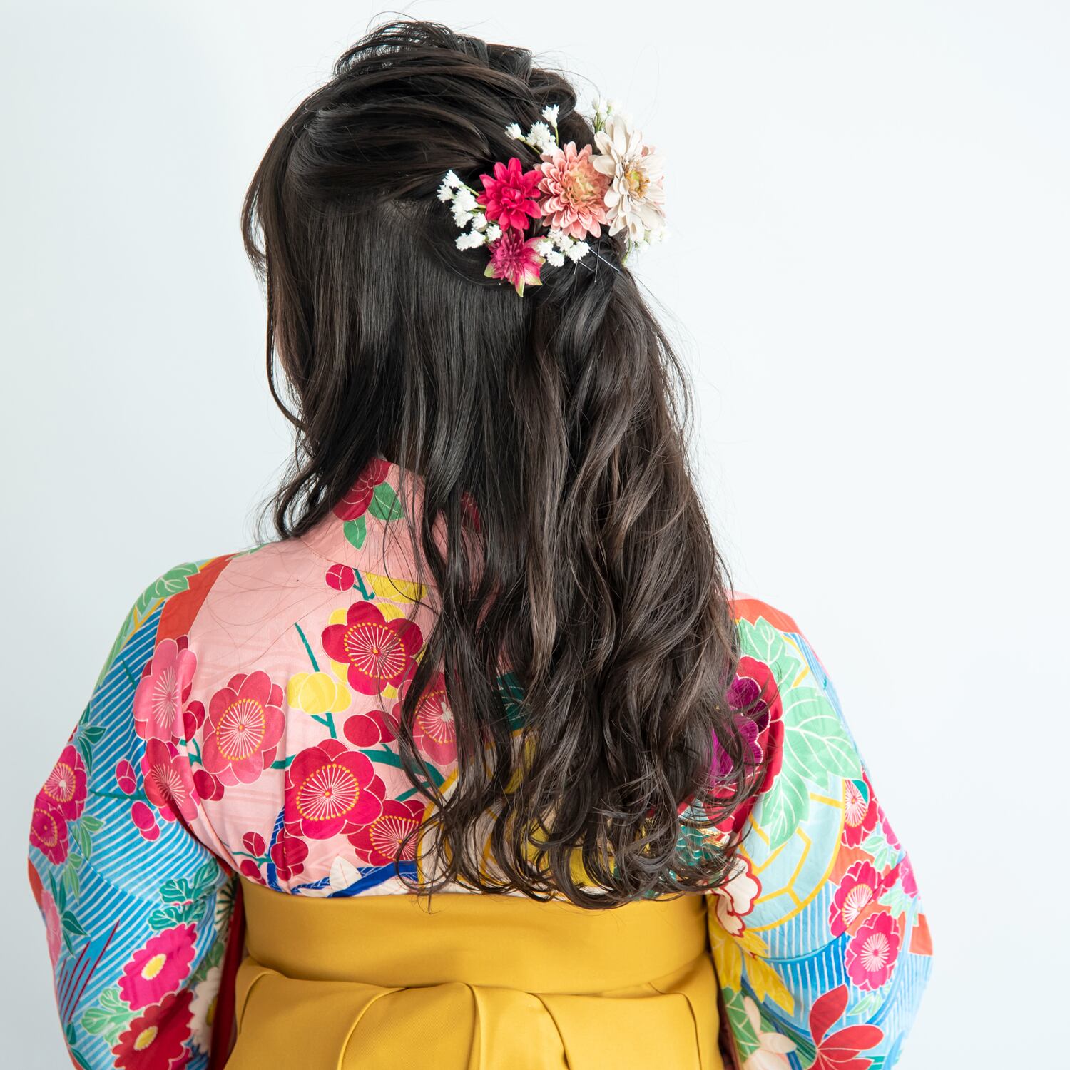 速達 卒業式袴髪飾り ハーフアップb ドライフラワー風ヘッドドレス 卒園