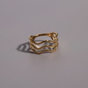 316L Wavy Triple Ring