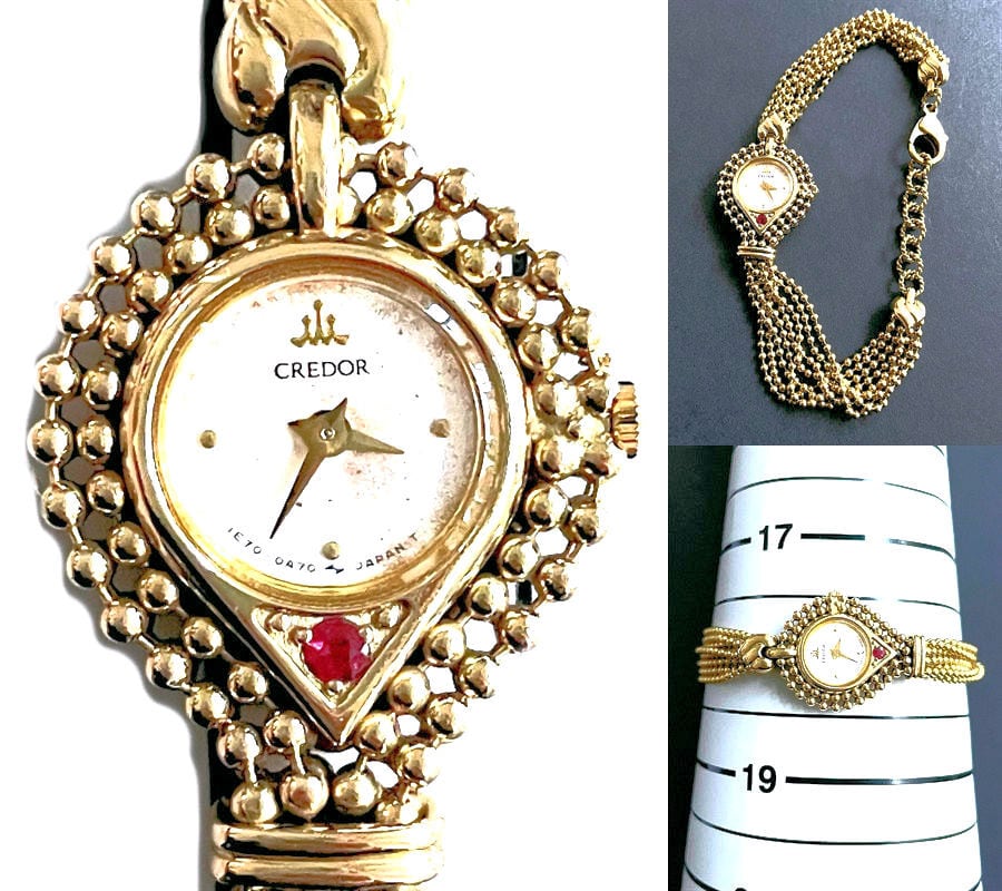 SEIKO セイコー ヴィンテージ クレドール 金無垢 18KT K18YG 8連