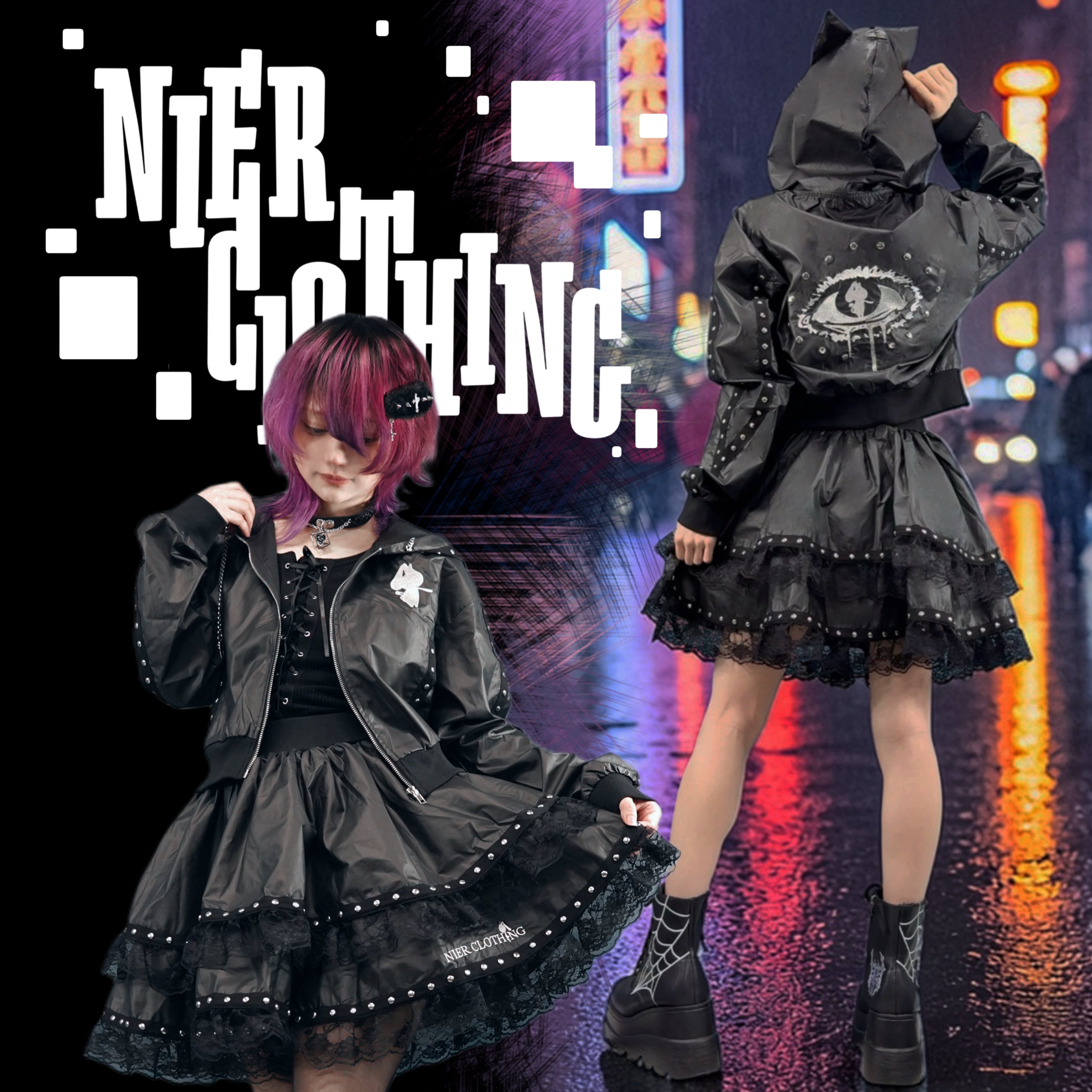 GOTHIC LACE FRILL BLACK SKIRT【インナーパンツ付き】 | NIER CLOTHING