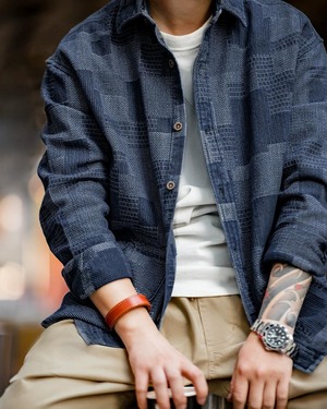 Retro Boro Denim Shirt  K0228