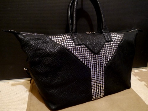 超レア36万◆YvesSaintLaurent イヴサンローラン EASY ROCK ボストン型 レザー ハンド バッグ 黒◆