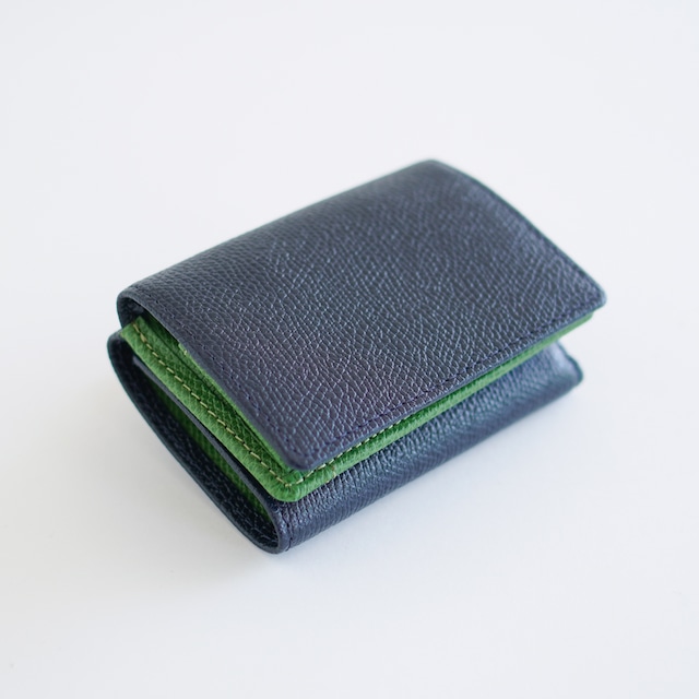 Mini wallet　ネイビー×グリーン