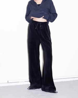 2000s wide-leg velour trousers