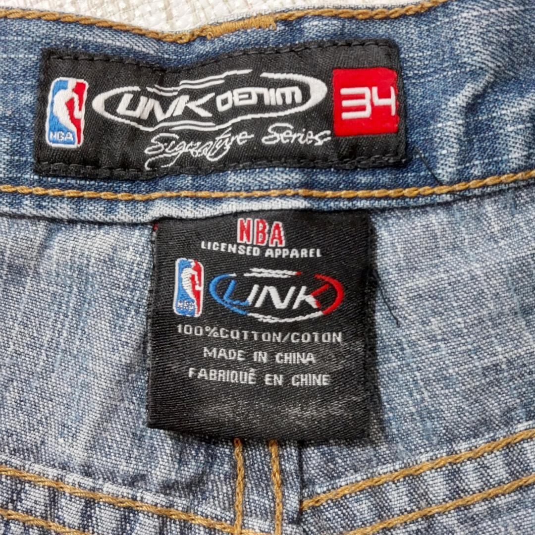 W34 00s UNK NBA ナゲッツ 極太バギーワッペンデニムボトム 青 | fuufu