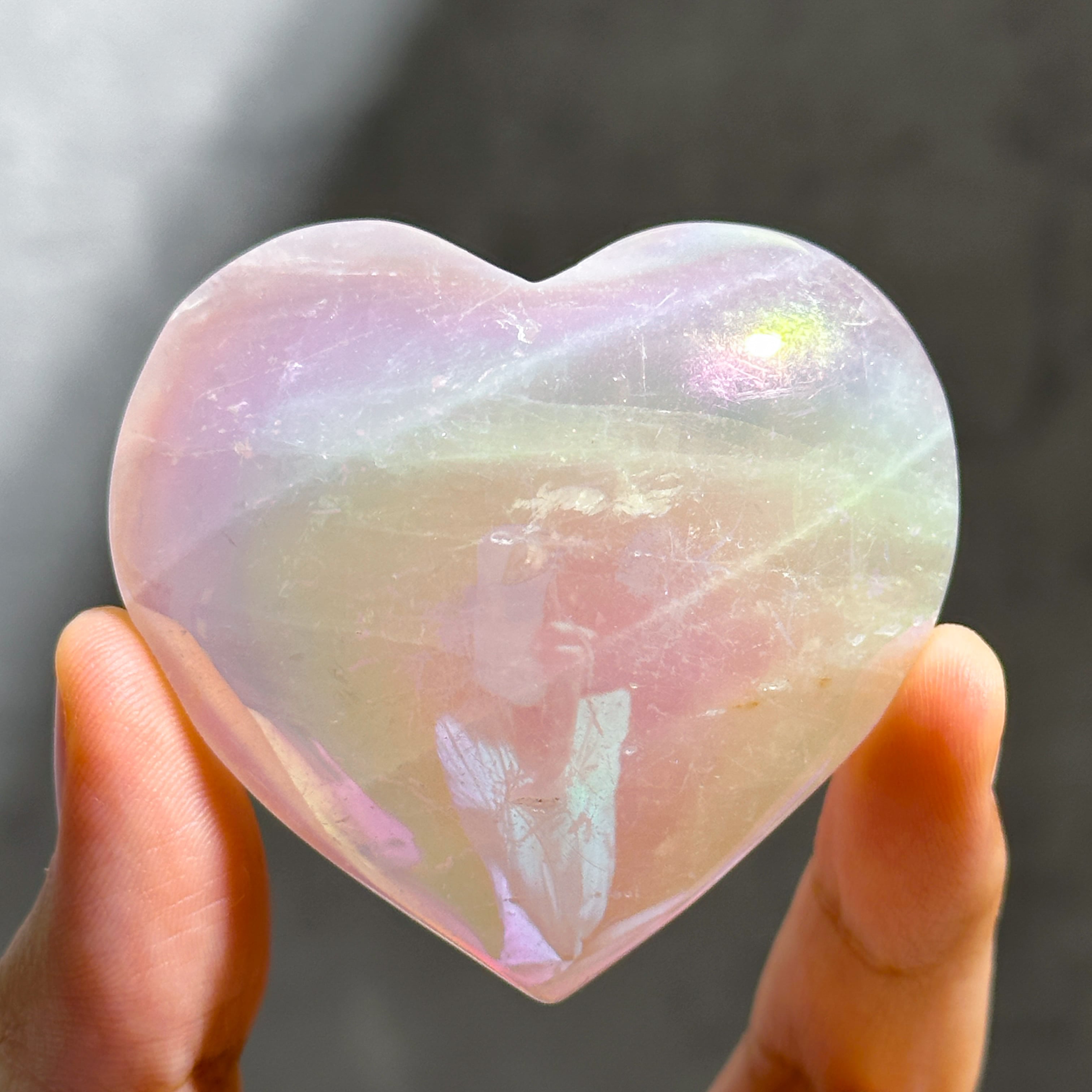 ♡エンジェルオーラローズクォーツ ハート62♡ Angel Aura Rose Quartz