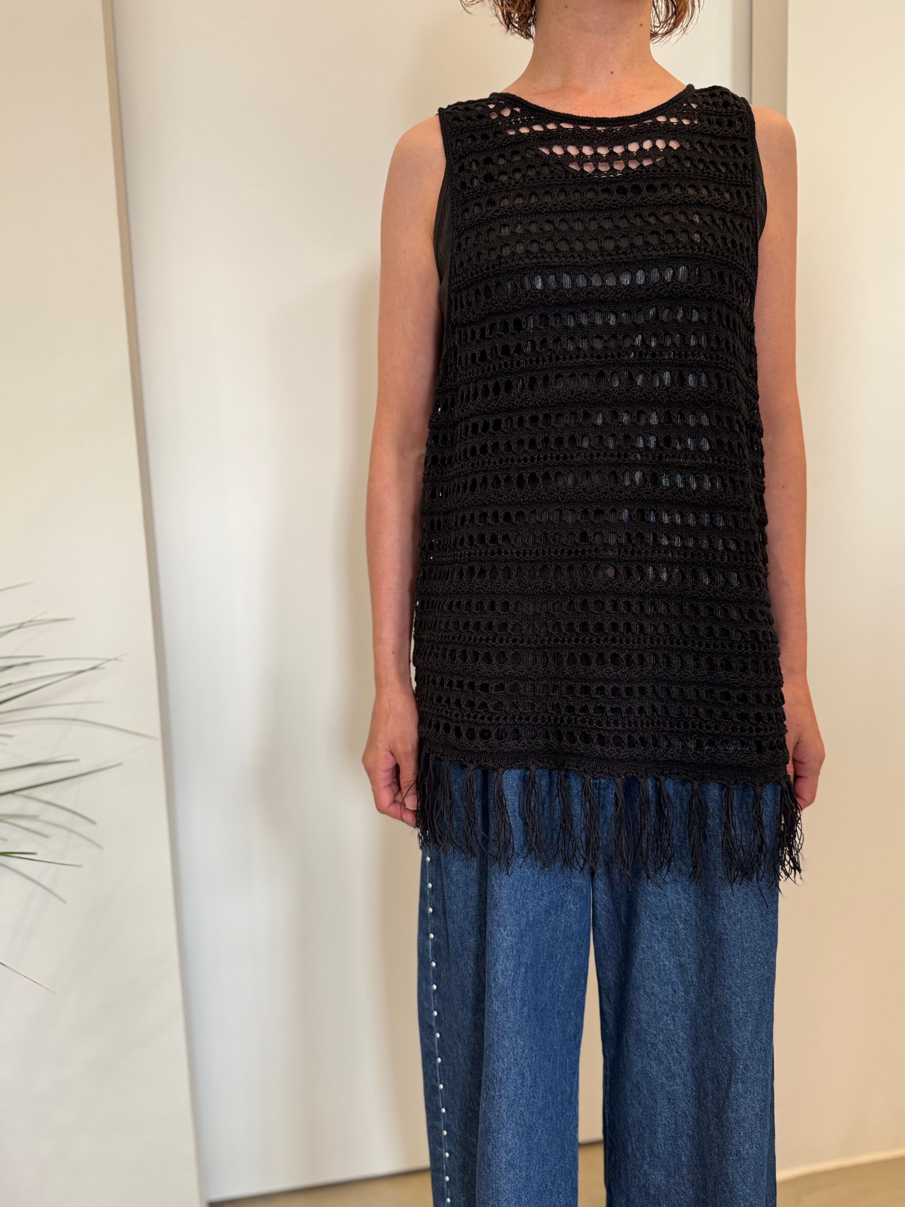 【cafune】メッシュフリンジベスト 525909