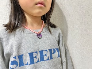 【Twinkle Peach1】ピーチネックレス(紫〜緑グラデ×ピンクパール)