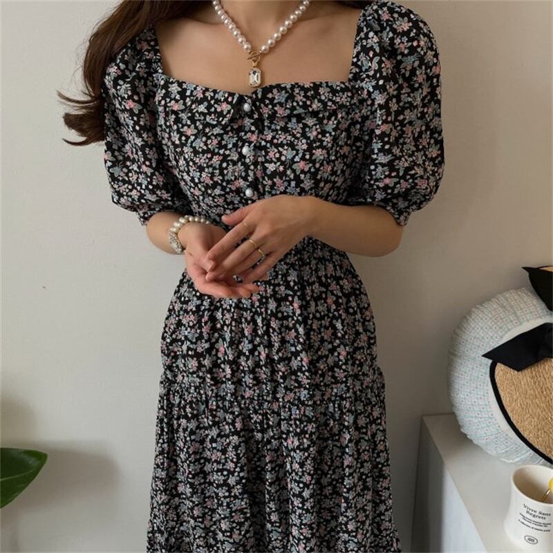 おしゃれ chic 花柄トップス+スカート セットアップ