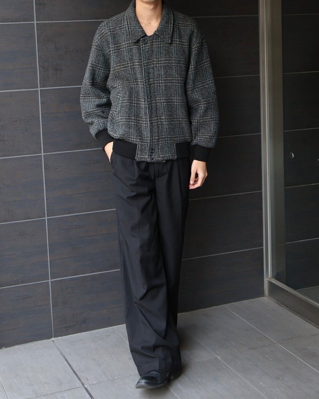 Tweed fly front zip up Blouson