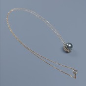 K10 Tahitian Pearl Broun Diamond Necklace (青海波)