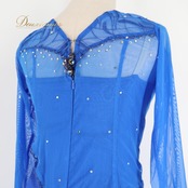 社交ダンス 衣装 ワンピース ドレス ブルー系 青 Grace レース ダンス パーティ 発表会 軽い フリル きれいめ 上品 大人 キラキラ 発表会ドレス ダンス衣装 女性用 エレガント ダンスパーティー 衣装用ドレス