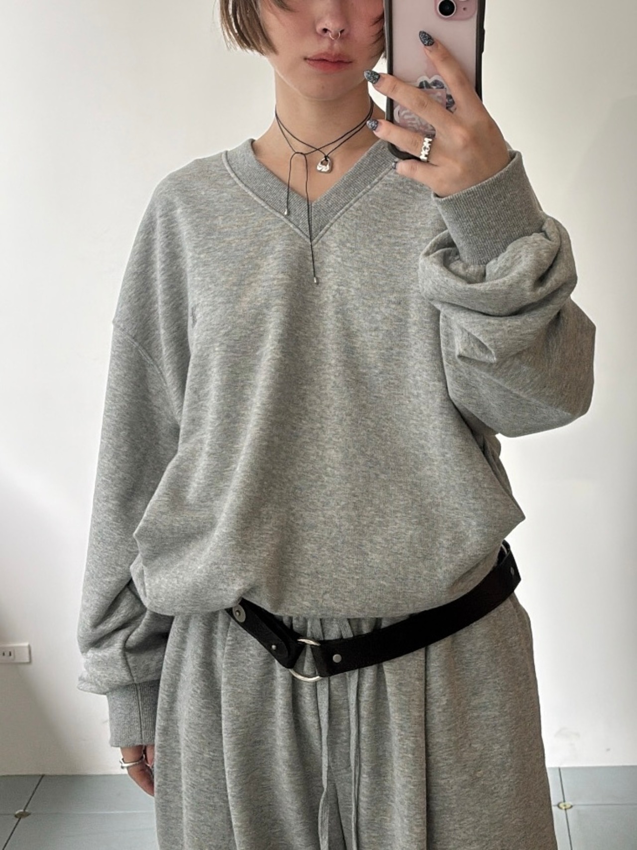 【26AW | WOMEN】OPEN YY オープン ワイワイ/ スウェット / SLOUCHY Y-NECK SWEATSHIRT. YY263TS011 - 3