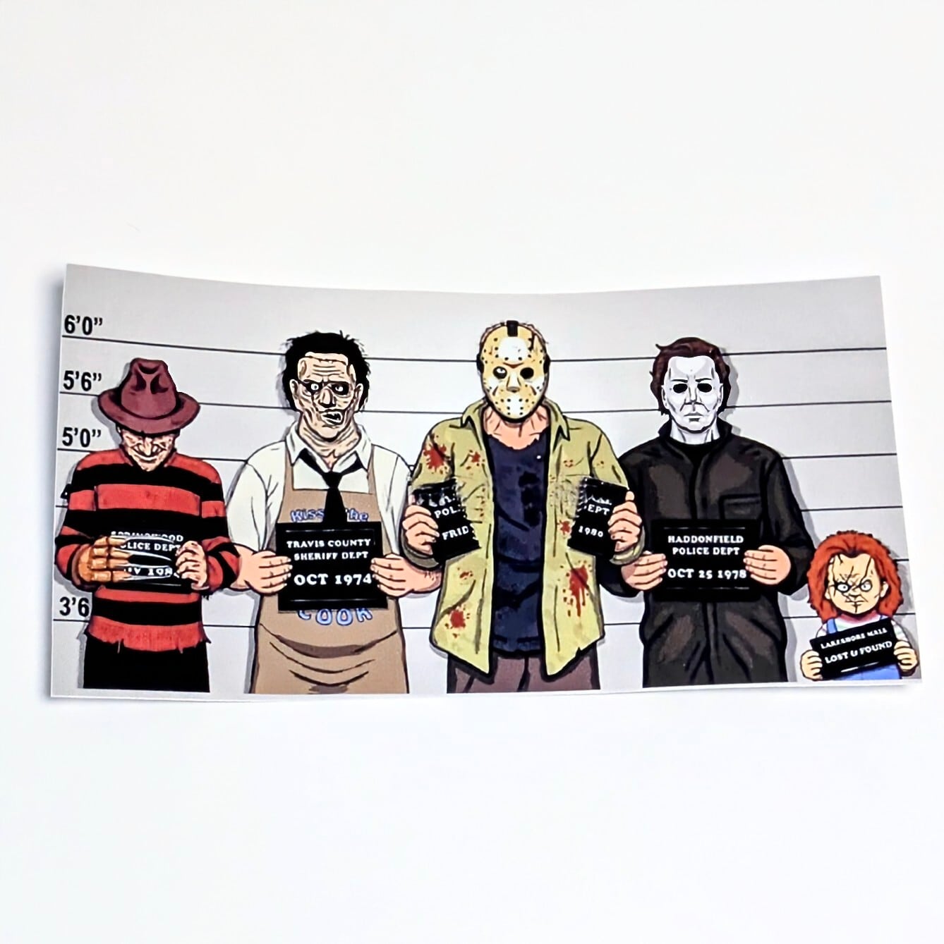 送料無料!! 【 DIE-CUT STICKER / ダイカットステッカー】 『 ホラー映画キャラクター / ホラーアイコン 』 スラッシャー・キラー / ヴィラン / ホラー映画歴代の悪達集合(笑) / ステッカー / シール