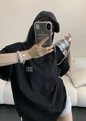 OISIS027 レトロカジュアルロゴTシャツ