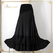 社交ダンス 衣装 スカート ブラック系 チャコット Chacott レッスン 練習 レッスンウェア 練習着 黒 無地 サテン生地 フリル かわいい 華やか おしゃれ 上品 大人っぽい 軽やか ふんわり フレア スタイリッシュ 大人 レディース ダンス用 柔らかい おしゃれなデザイン お洒落 衣装用
