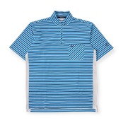 TOURSTAGE ツアーステージ ボーダー ハーフジップ 半袖 ポロシャツ M/ブルー メンズ ゴルフ
