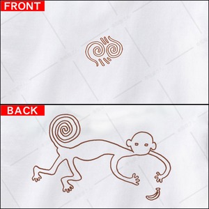 ナスカの地上絵風 おサル Tシャツ am44