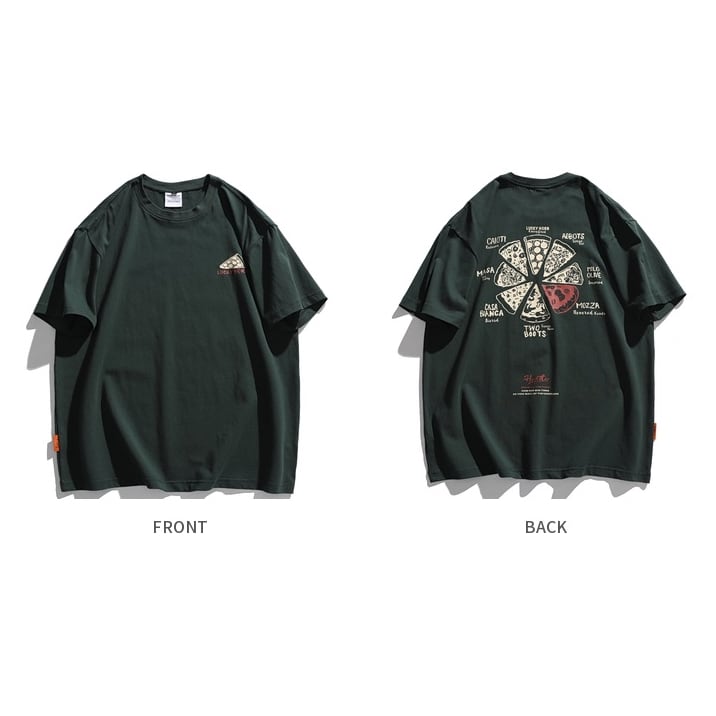 バックプリントピザTシャツ 3color KH959 | nicoilo |ニコイロ