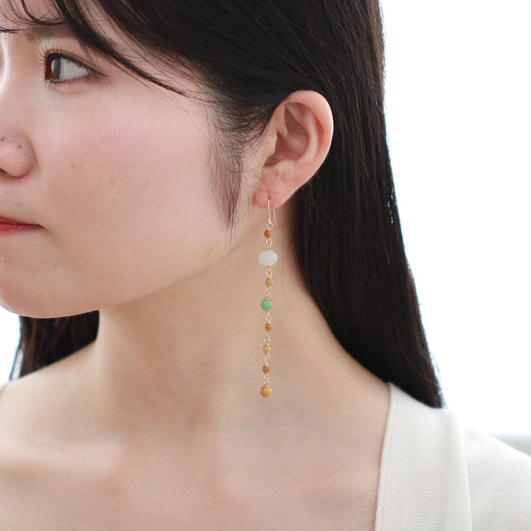 翡翠ロングピアス！ Y point malti flower r A貨翡翠 jd_mm1186