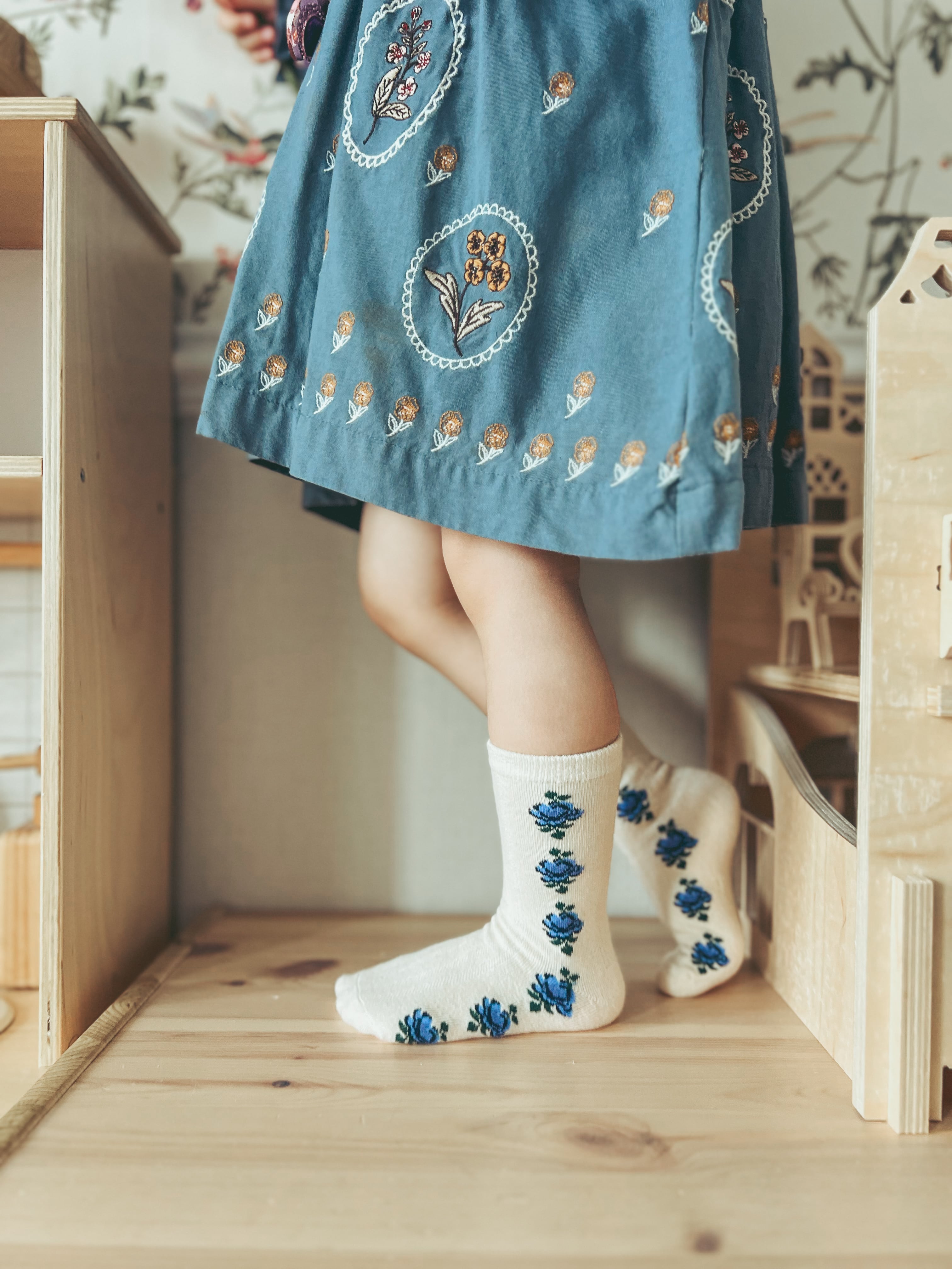 2 PACK FINE JAQUARD SOCKS ROSE MIX【Konges Sloejd コンゲススロイド