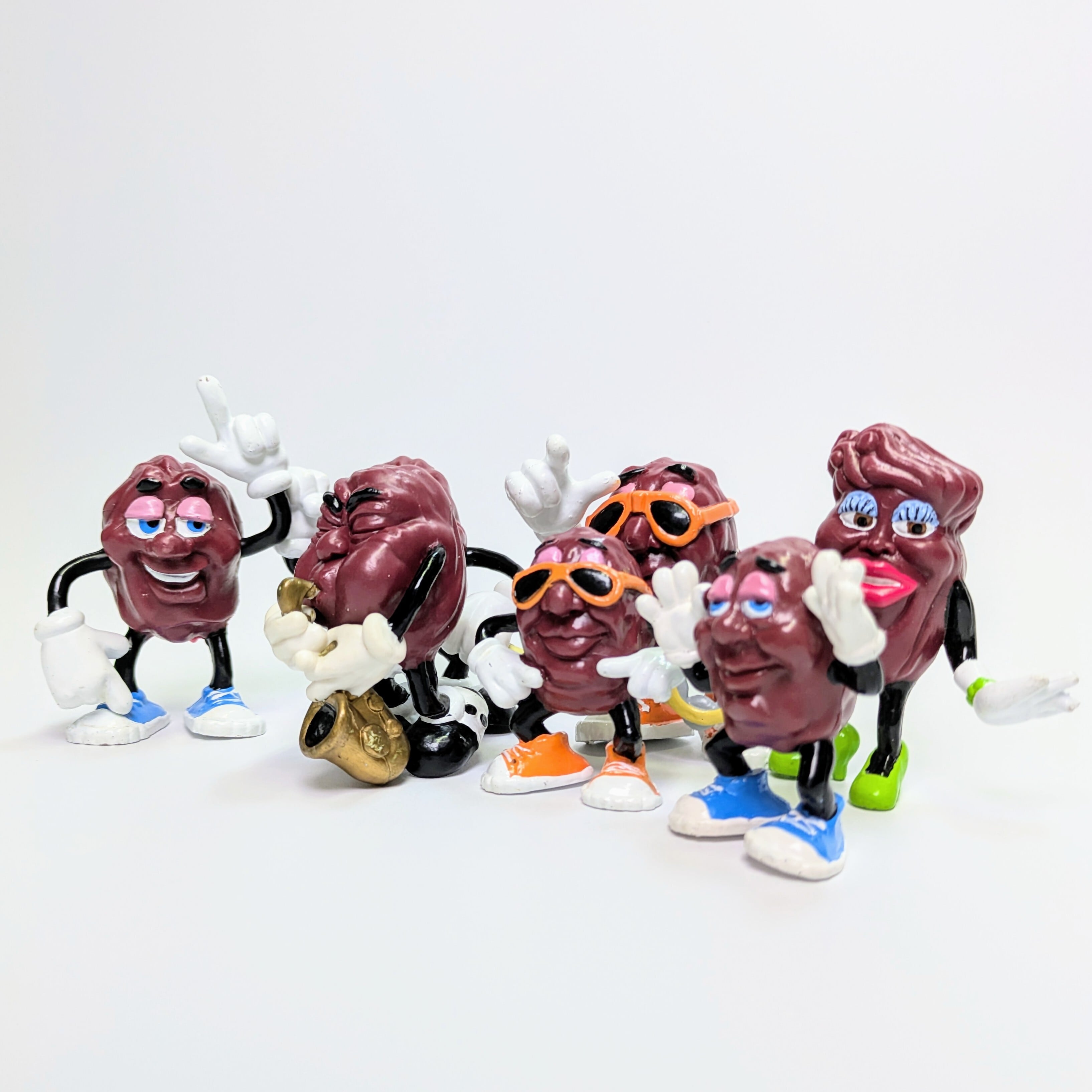☆ VINTAGE ☆ 1988年製【California Raisins(カリフォルニアレーズン)】 Ms.Marvelous タンバリン 黄緑のパンプス PVC フィギュア ビンテージトイ 〚アメリカン雑貨 アメトイ〛