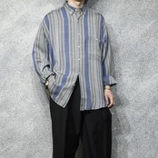 goouch silk linen multi stripe shirt