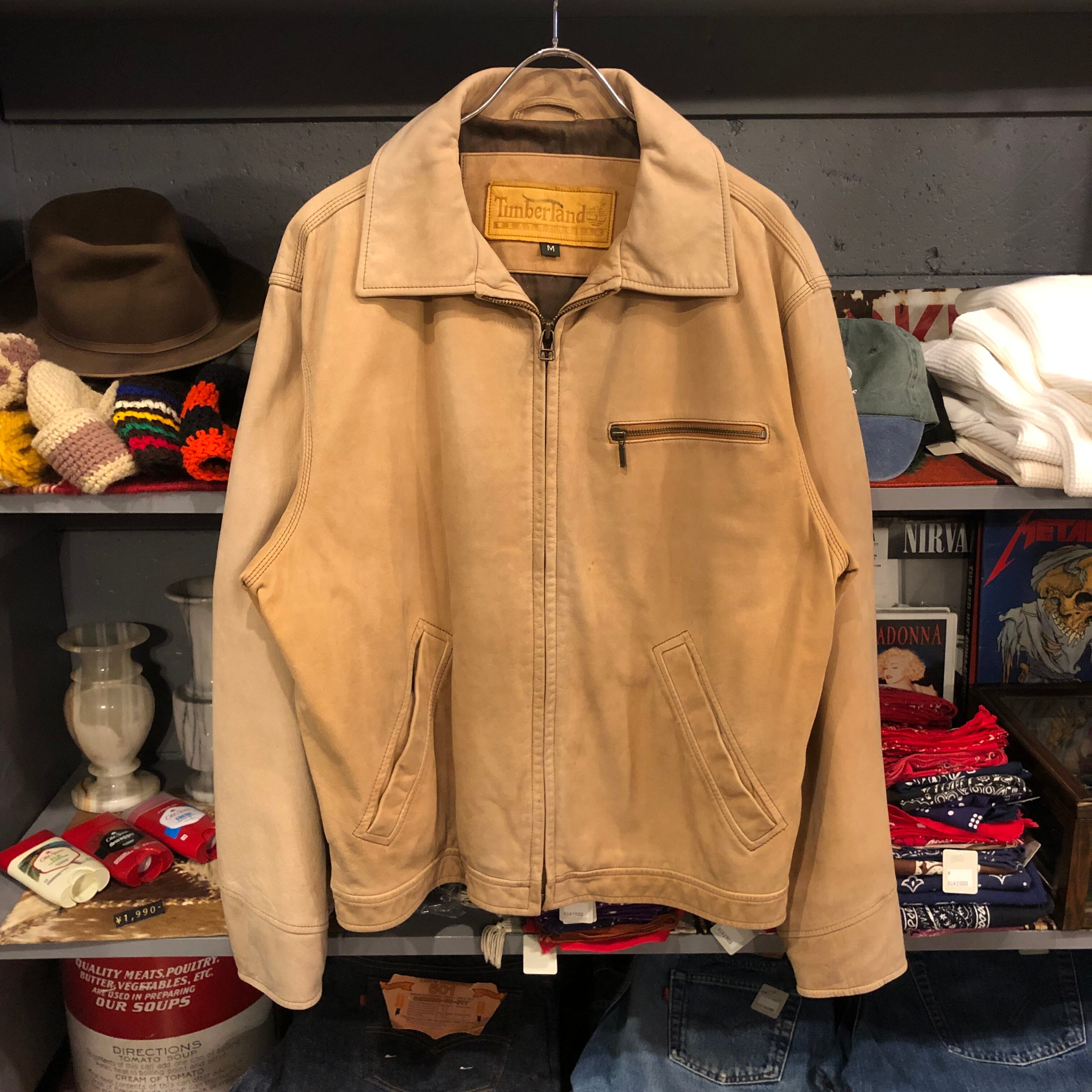 90s　Timberland　牛革　ジャケット 90年代 Timberland ティンバーランド ヌバックレザーブルゾン スポーツ