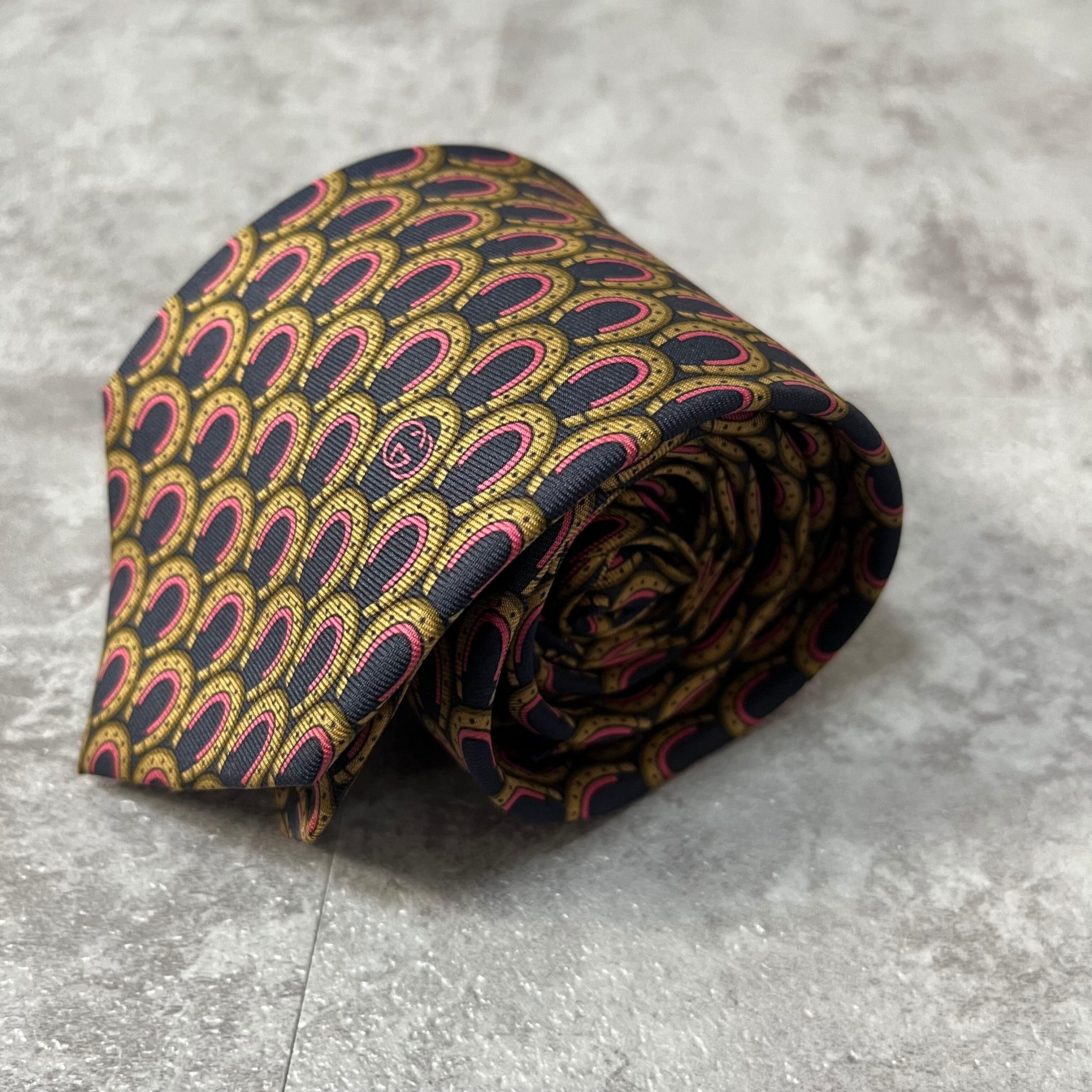 GUCCI】馬蹄柄ネクタイ ネイビー オールドグッチ | 古着屋lunicネクタイ店
